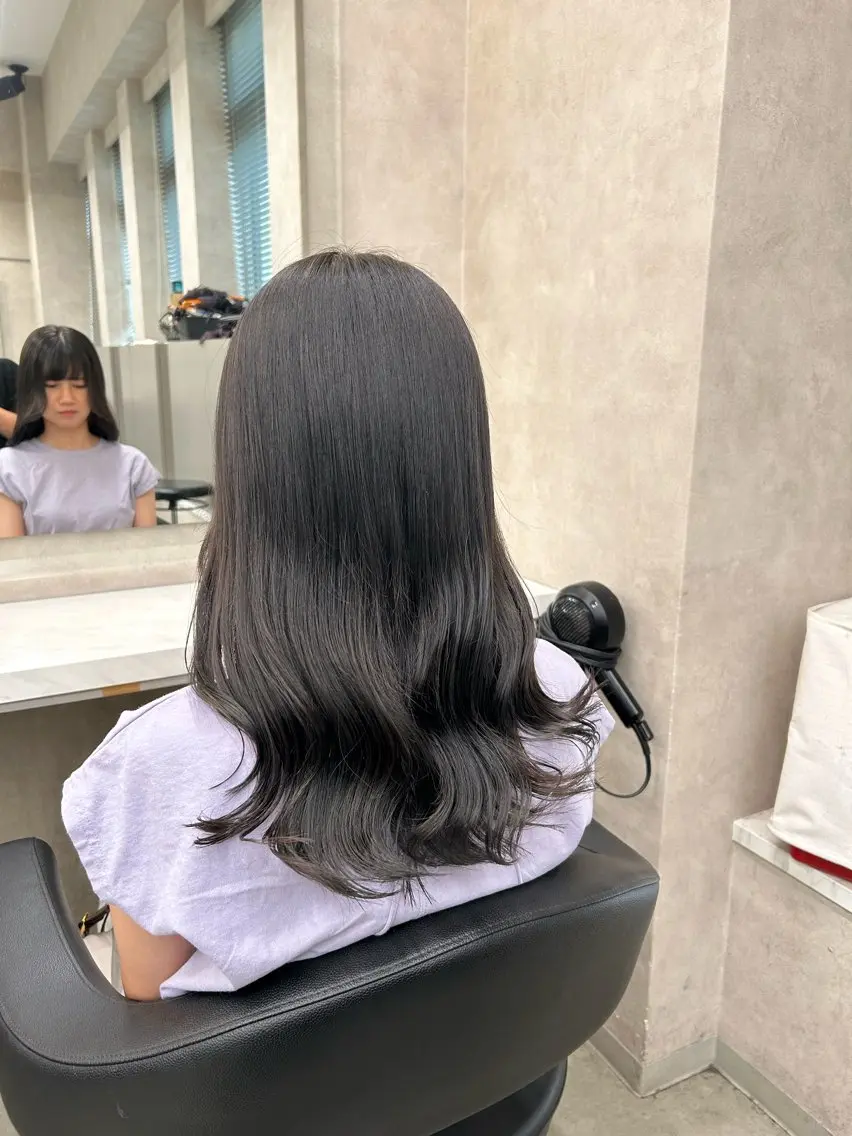 セミロング カラー パーマ ヘアアレンジ メンズ キッズ 🦋縮毛/韓国レイヤ ー/透明感カラー🦋のヘアスタイル
