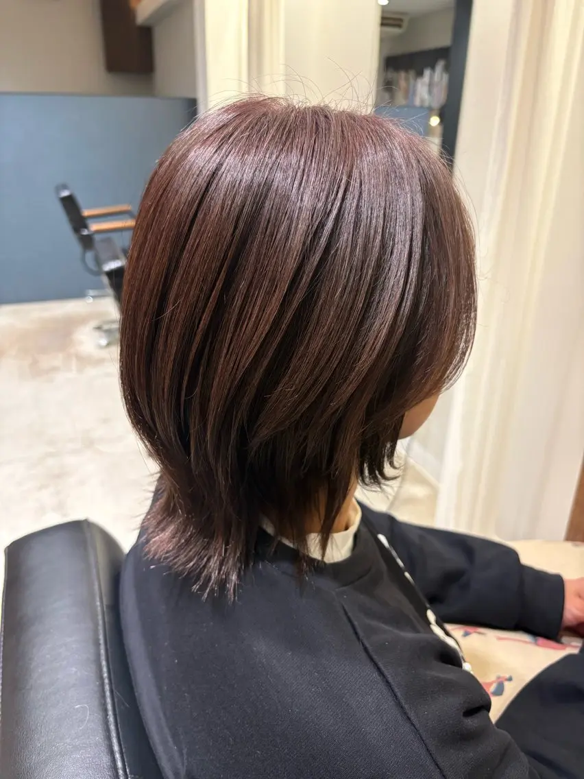 ミディアム カット ヘアカラー 寺本 心のヘアスタイル
