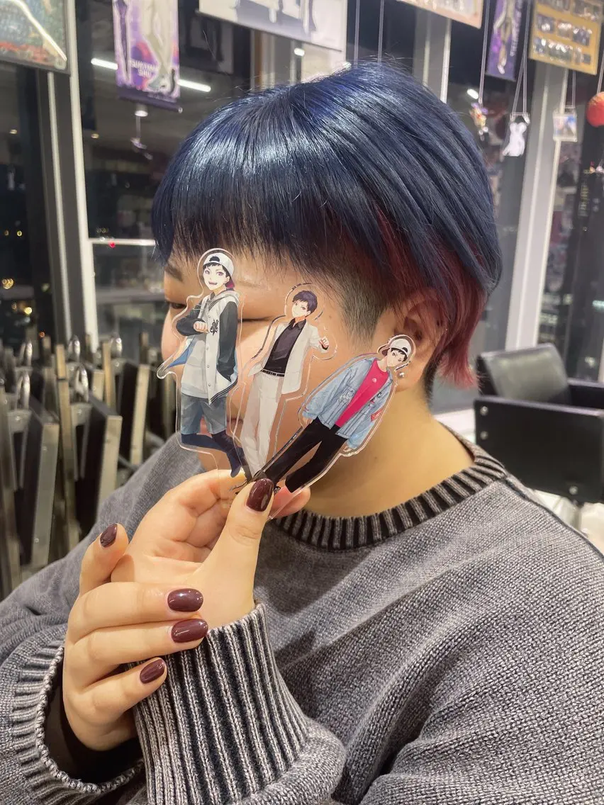 ショート カラー 💖推しカラー💖 オタク美容師✂ゆづきのヘアスタイル