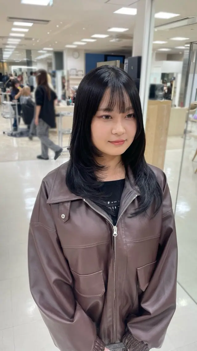 ロング シャドウパーマ／骨格 矯正カット　トモキのヘアスタイル