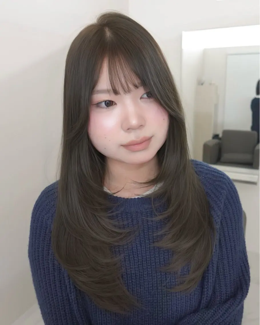 ロング レイヤーカット カット ヘアカラー トリートメント ＫＡＮＡ/天王寺 🎀🫧のマツエク・マツパデザイン