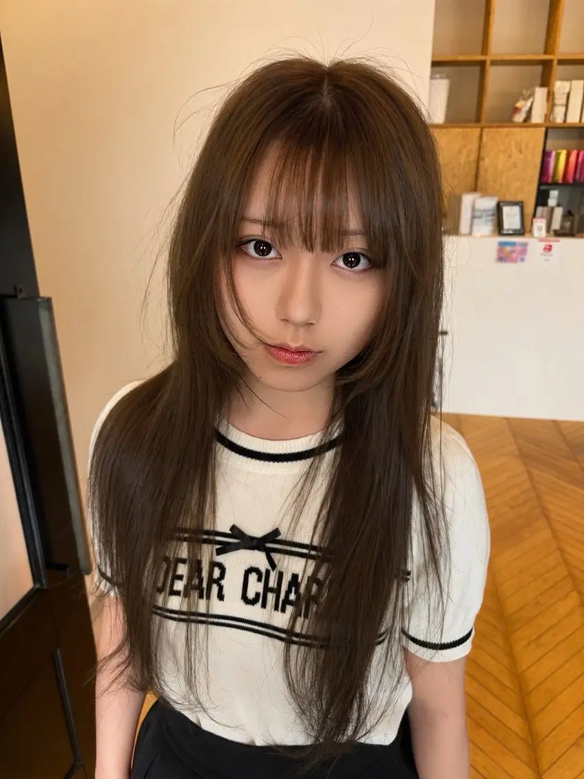ロング カラー ベージュカラー ブラウンカラー 透明感カラー オレンジ LUVISM 長岡店/三田のヘアスタイル