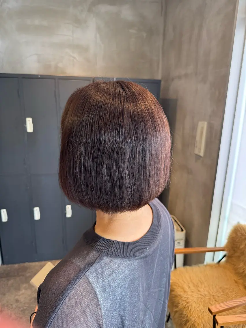 ミディアム カラー ブラウンカラー ボブ 原田 夢来のヘアスタイル