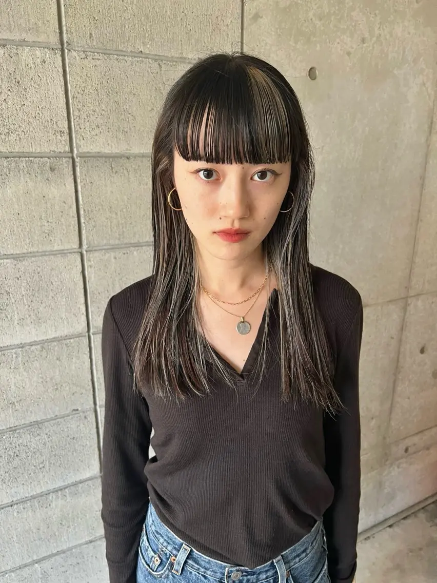 セミロング カラー カット ヘアカラー トリートメント 宮川 日菜子のヘアスタイル