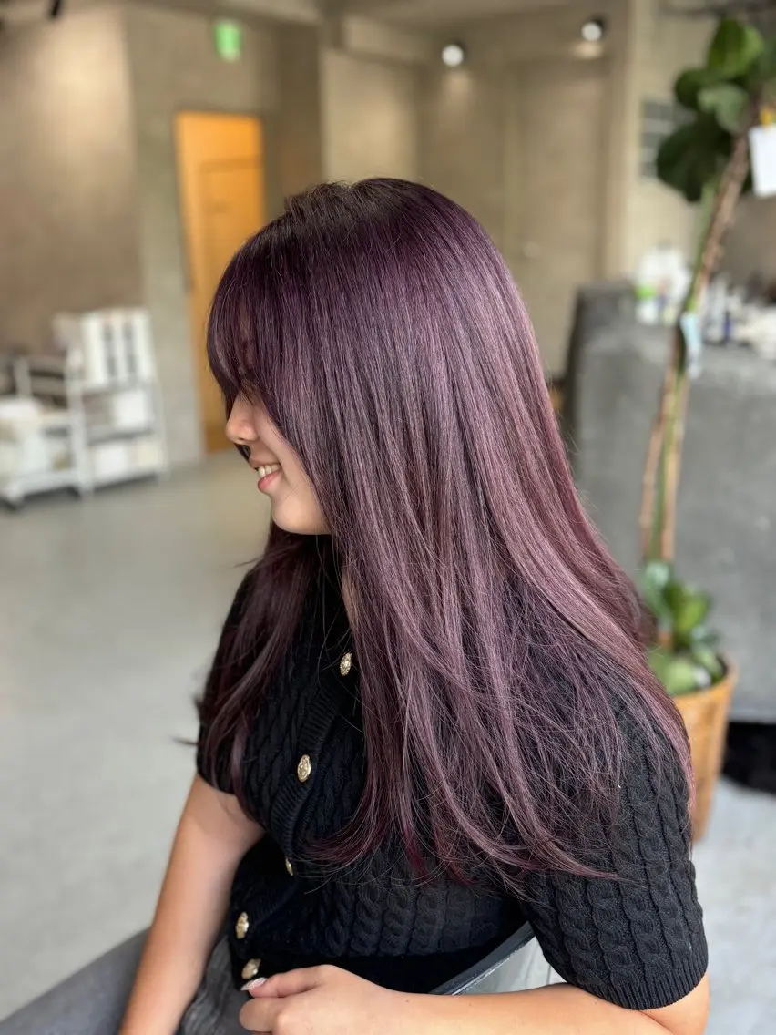 カラー ブリーチ 透明感カラー ダブルカラー 長崎 紗南のヘアスタイル