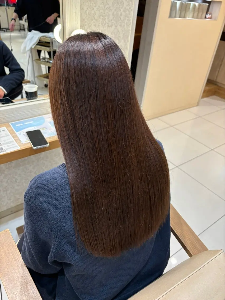 ロング 髪質改善 縮毛矯正 トリートメント 酸性ストレート 酸熱トリートメント 縮毛矯正 本厚木|縮毛矯正/ 髪質改善/専門サロンのヘアスタイル