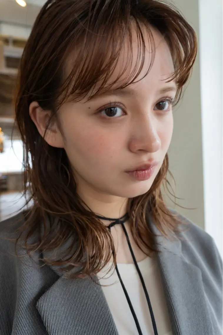 ミディアム カラー ブラウンカラー レイヤーカット カット ヘアカラー トリートメント レイヤー／似合わせ TAKUYAのヘアスタイル