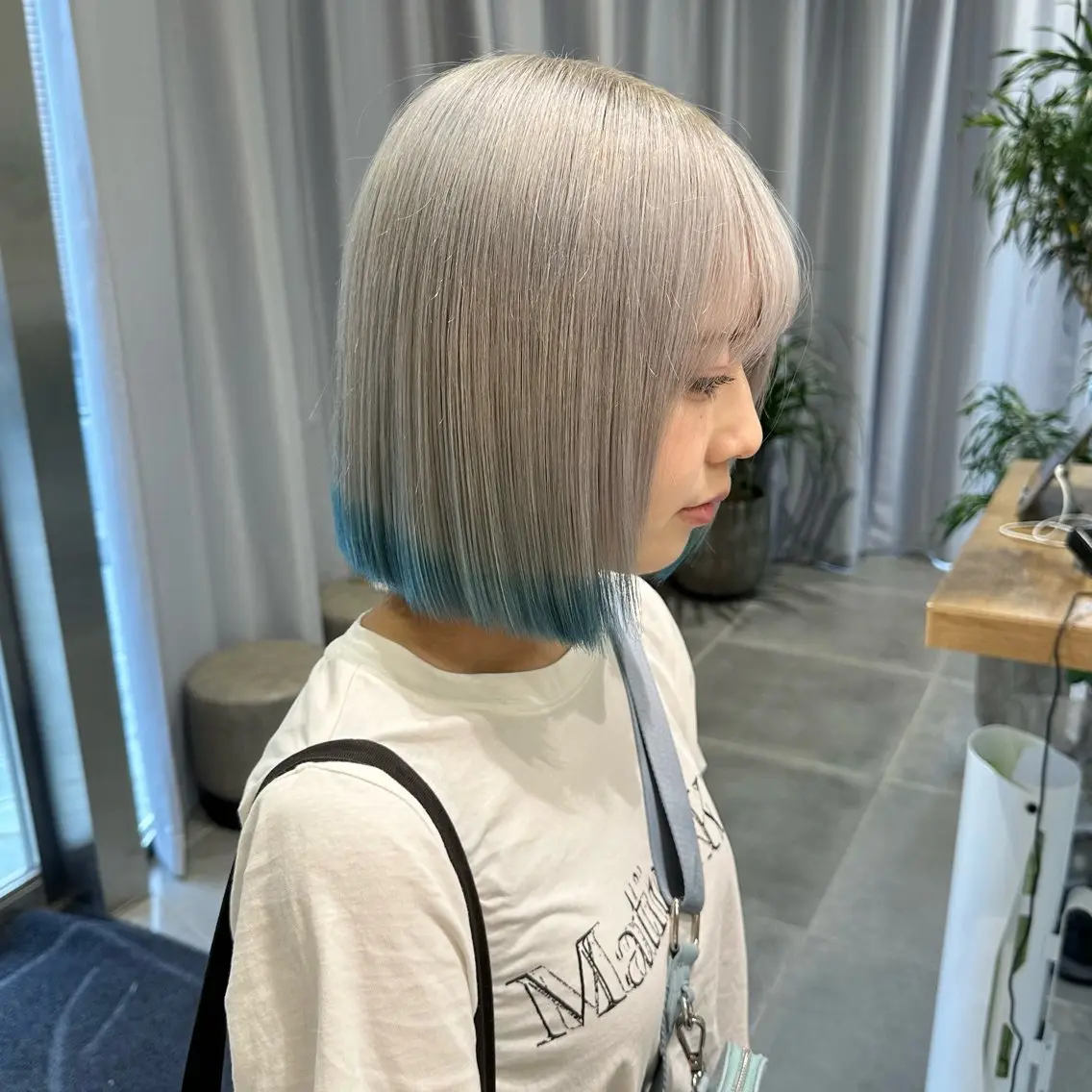 ミディアム カラー ヘアカラー 💫艶ハイトーン×髪 質改善💫リュウトのヘアスタイル