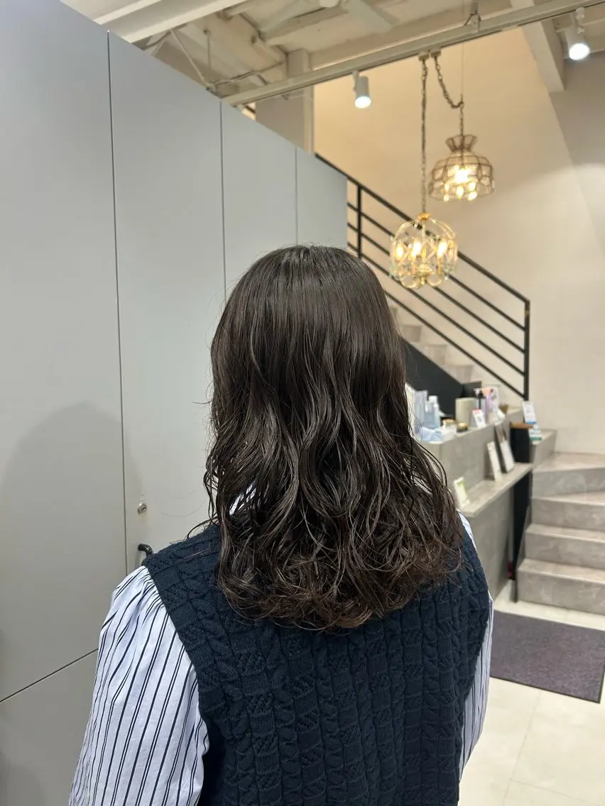 セミロング パーマ カット パーマ hana _のヘアスタイル