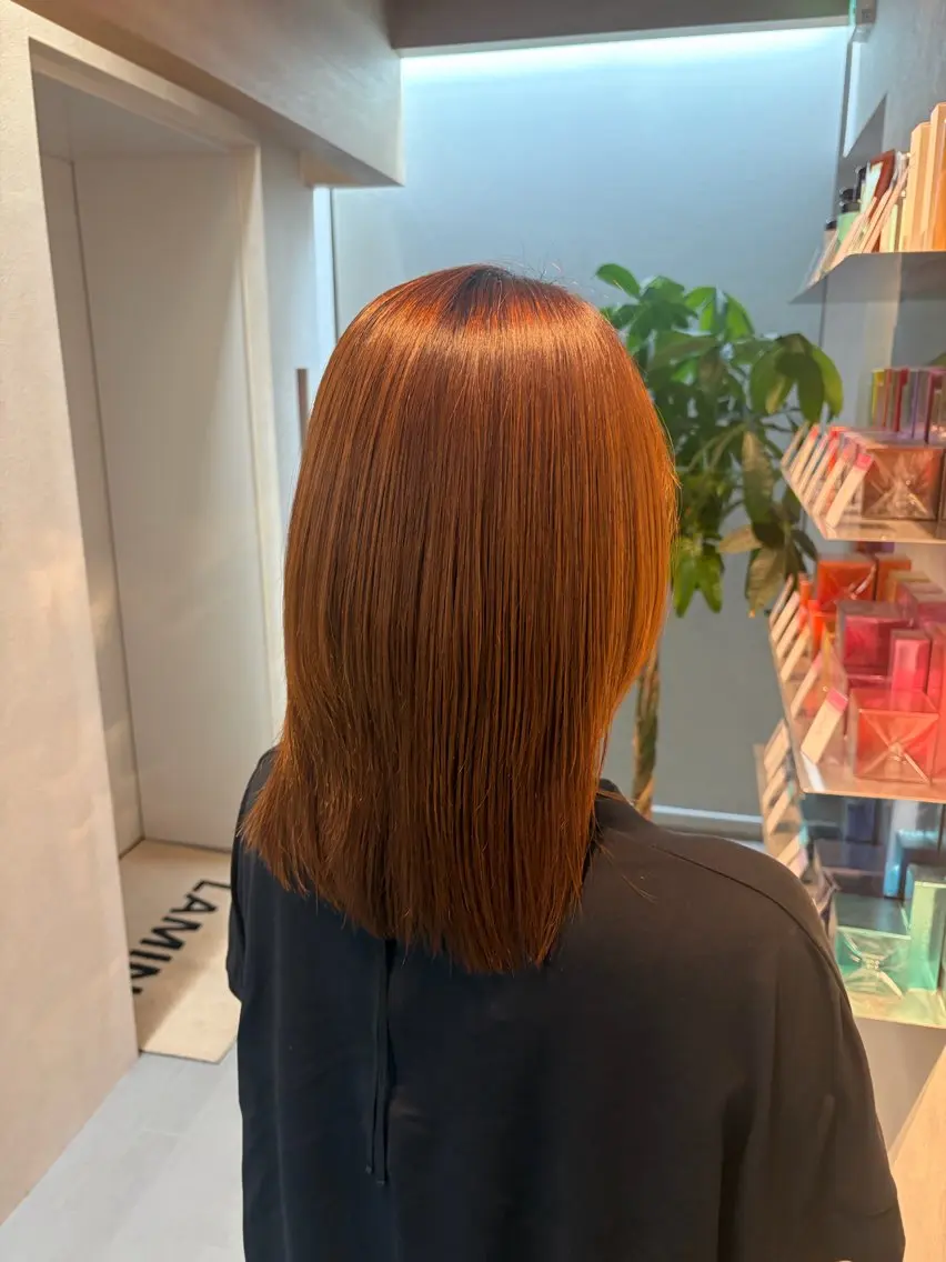 ミディアム トリートメント カット 縮毛矯正 トリートメント CHINATSU /木場のヘアスタイル