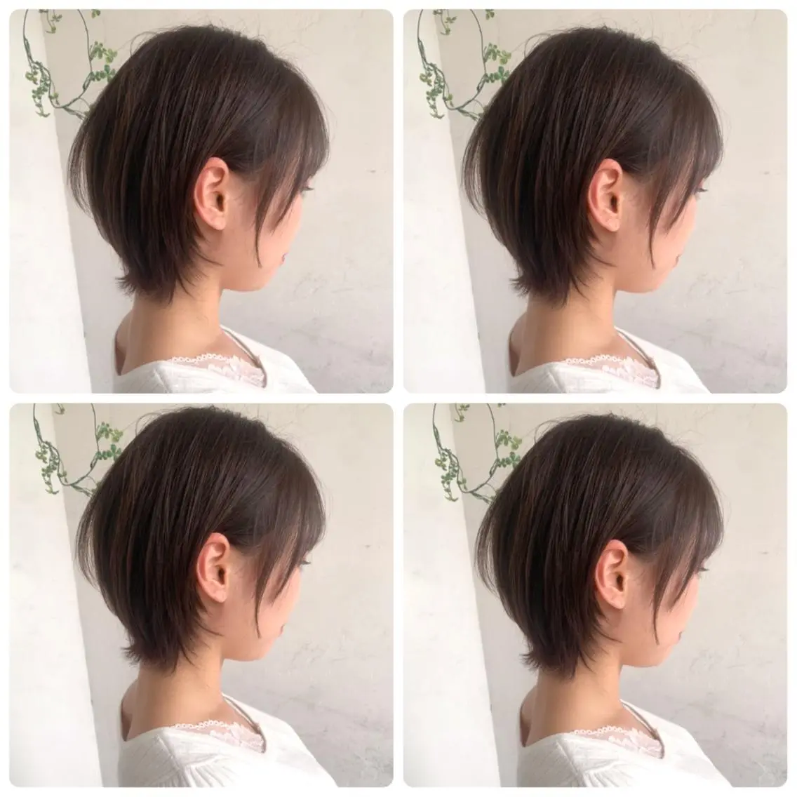 ショート カラー ショートボブ ハンサムショート 丸みショート デザインカラー ハイライトカラー カット ヘアカラー 京都大人女性ショート 徒歩1分/秋山のヘアスタイル
