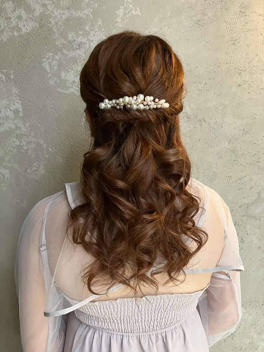 セミロング カラー パーマ ヘアアレンジ メンズ キッズ ハーフアップ 子どものヘアアレンジ メンズバレイヤージュ メンズブリーチ メンズハイライト ヘアセット kotona 🤍miuraのヘアスタイル