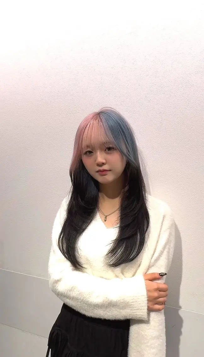ロング カラー ヘアアレンジ ヘアカラー トリートメント ヘッドスパ ヘアセット ウルフカット×ハイ トーン職人🤍ゆうひのヘアスタイル