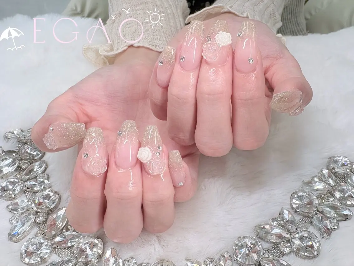 ネイル アートネイル フットネイル フレンチネイル ジェルネイル グラデーション ハンドネイル EGAO NAIL 錦糸町店のネイルデザイン