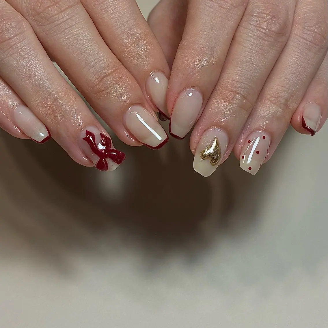ネイル 持ち込み ニュアンスネイル 春ネイル 冬ネイル ハンドネイル nail salon Lipine 新守山のネイルデザイン