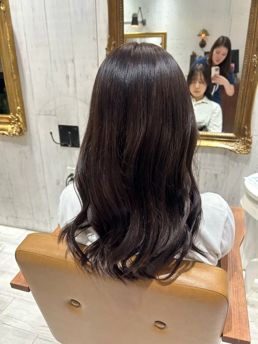 ロング カラー ブラウンカラー ヘアカラー re view 日和のヘアスタイル