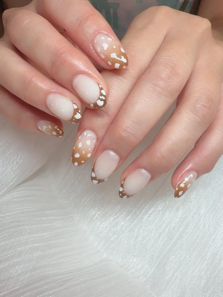 ネイル アニマル柄 フレンチネイル ハンドネイル teddybear nailsのネイルデザイン
