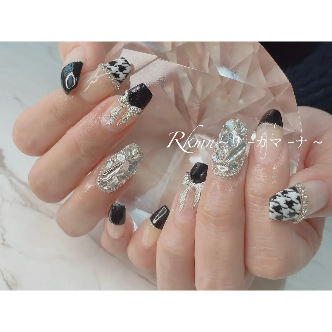 ネイル アートネイル フレンチネイル 持ち込み リボン 春ネイル ハンドネイル フットネイル ハンドケア Rkmn ~リ-カマ-ナ~のネイルデザイン