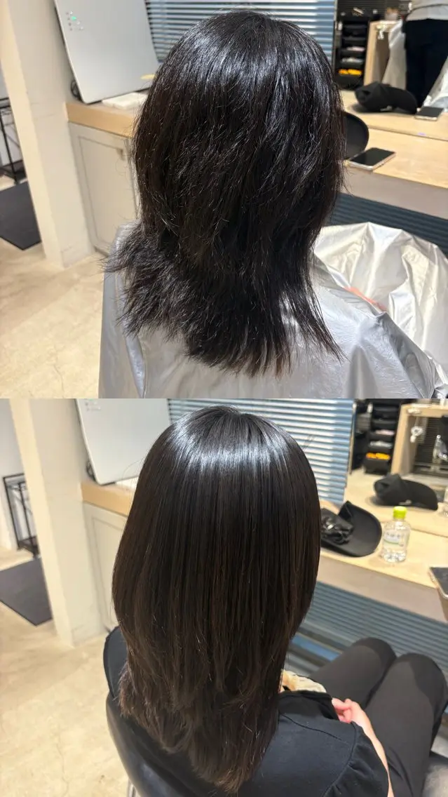 セミロング パーマ セミロングパーマ ストレートパーマ 縮毛矯正 SHEAaoyama イソダハルカのヘアスタイル
