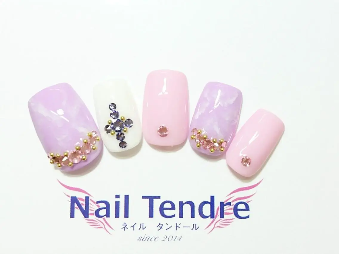 ネイル アートネイル ジェルネイル ソフトジェル ストーンネイル ハンドネイル Nail  Tendreのネイルデザイン