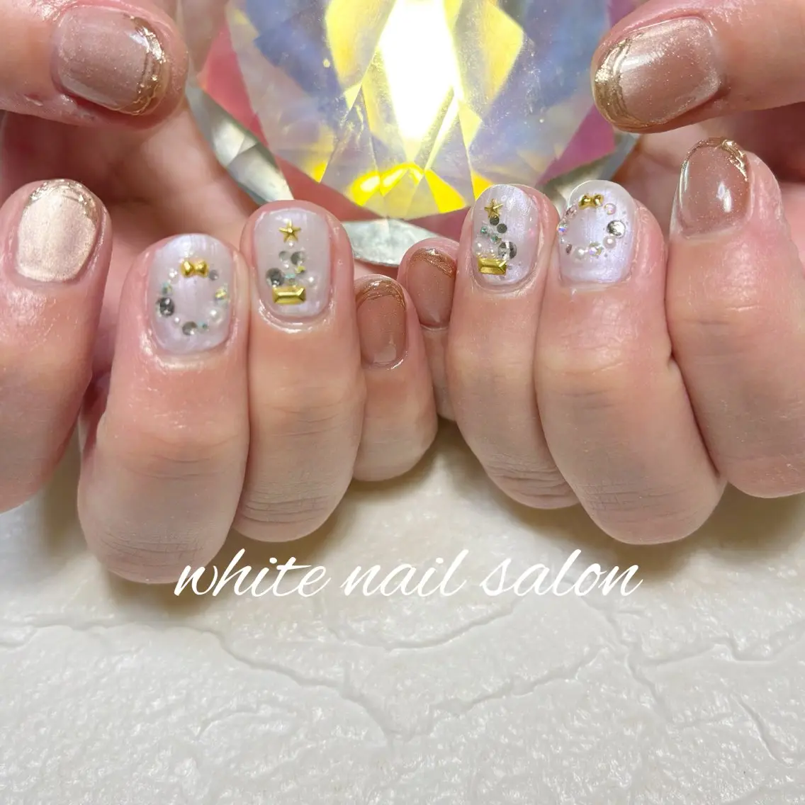 ネイル フットネイル ラメ(グリッター) ハンドネイル white nail salonのネイルデザイン