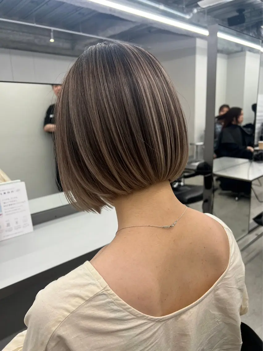 ミディアム カラー カット ヘアカラー トリートメント ハイライトNo.1☆ ゆうのヘアスタイル