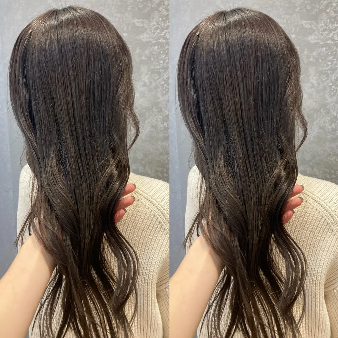 セミロング カラー グレージュ オリーブグレージュ オリーブグレー み うのヘアスタイル