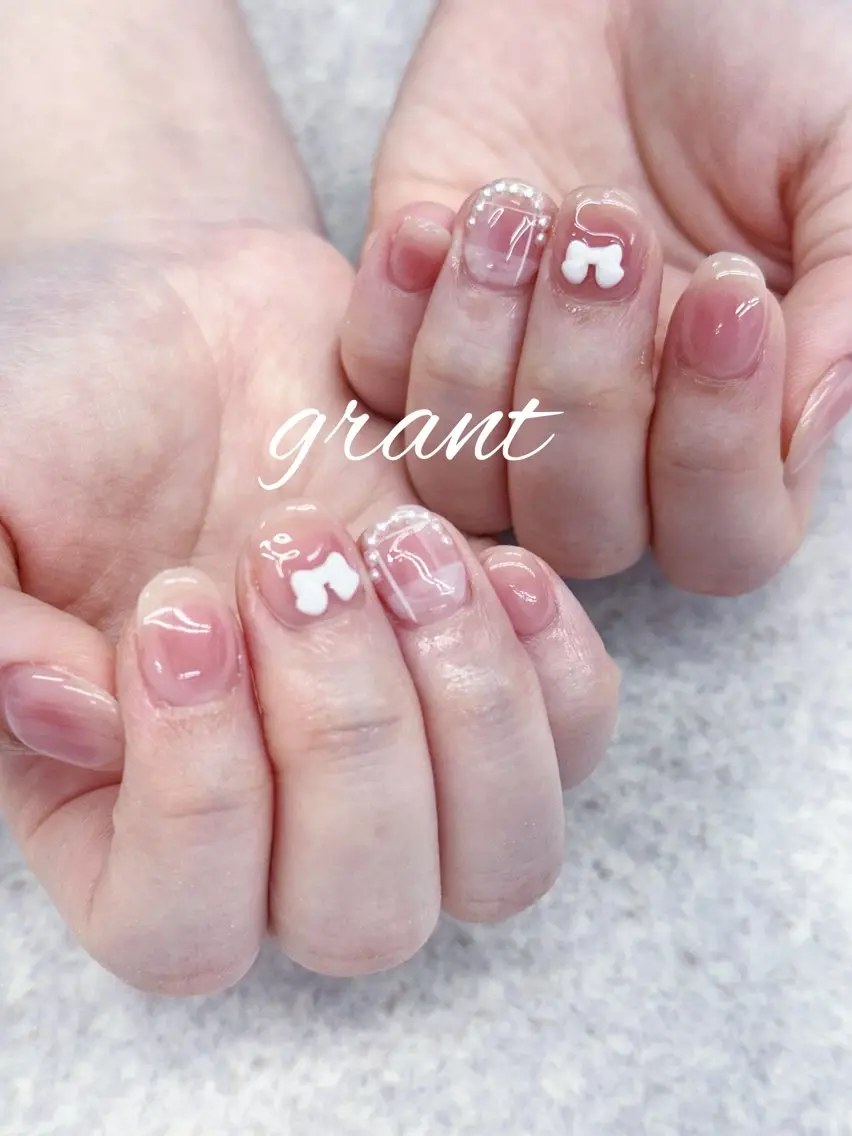 ネイル チークネイル オフィスネイル シンプルネイル ハンドネイル nailsalon grantのネイルデザイン