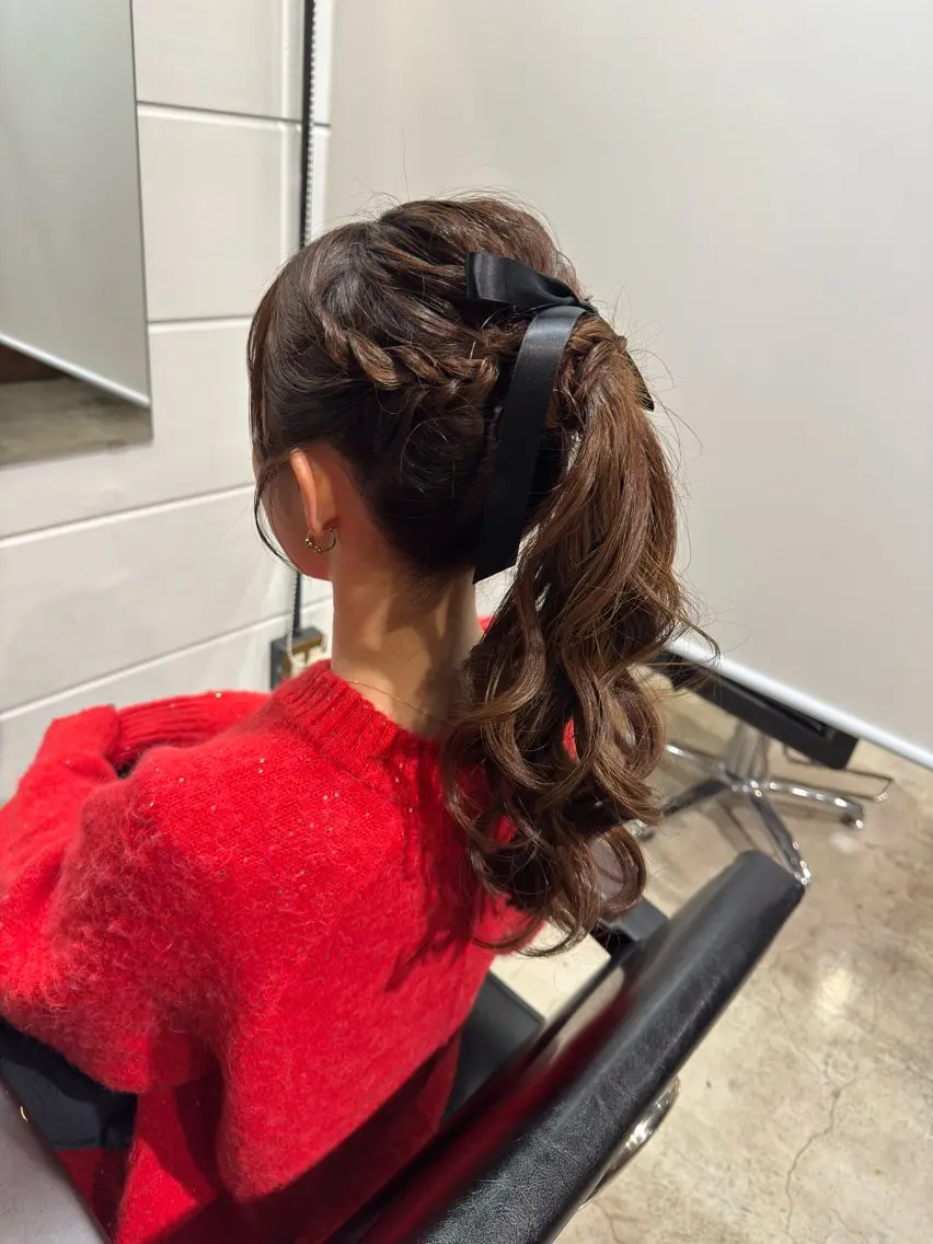 ロング ヘアアレンジ ポニーテール ヘアセット お呼ばれヘア✨️ Akari🧸🤍のヘアスタイル