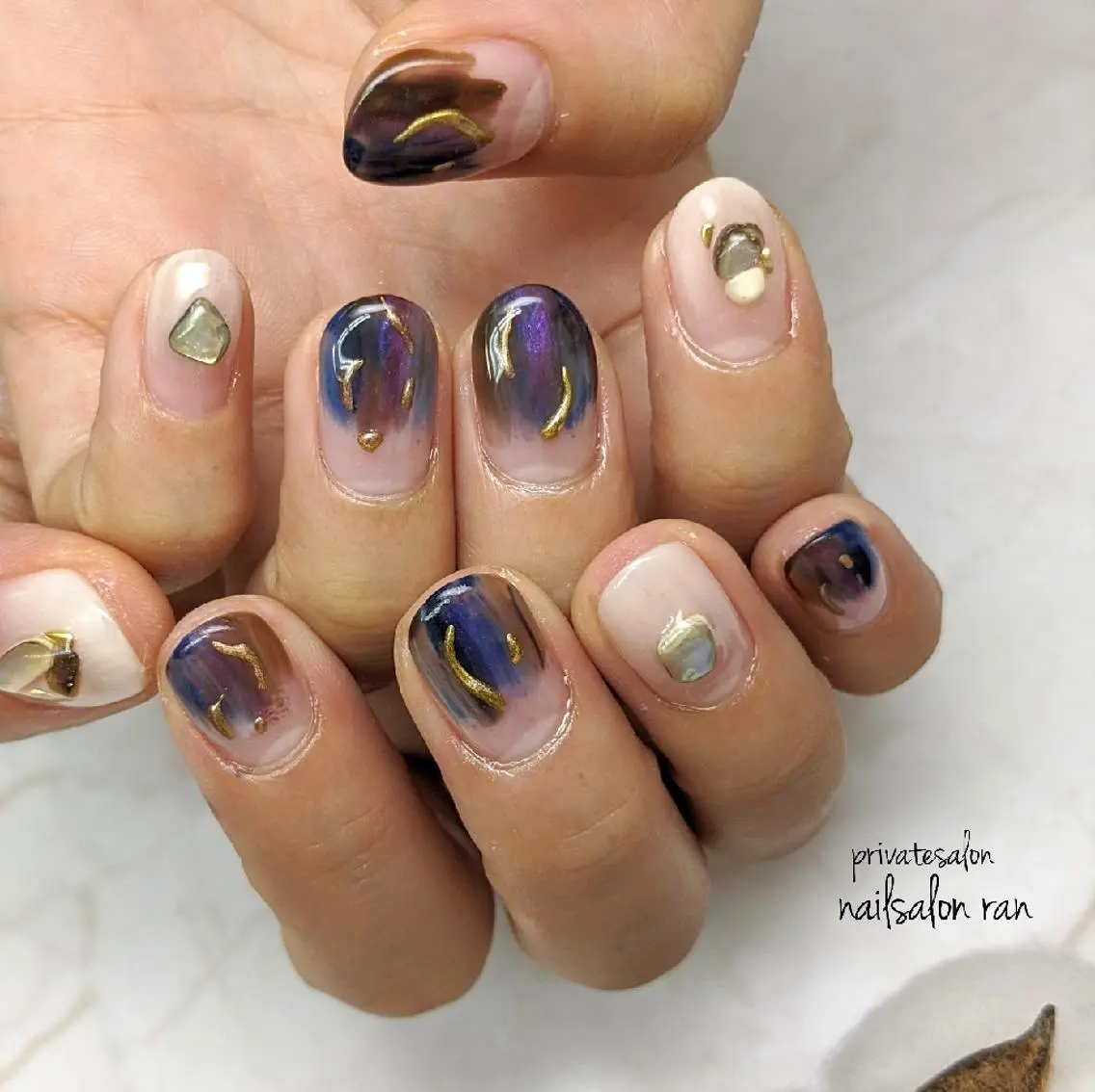 ネイル 持ち込み ニュアンスネイル nailsalon ranのネイルデザイン