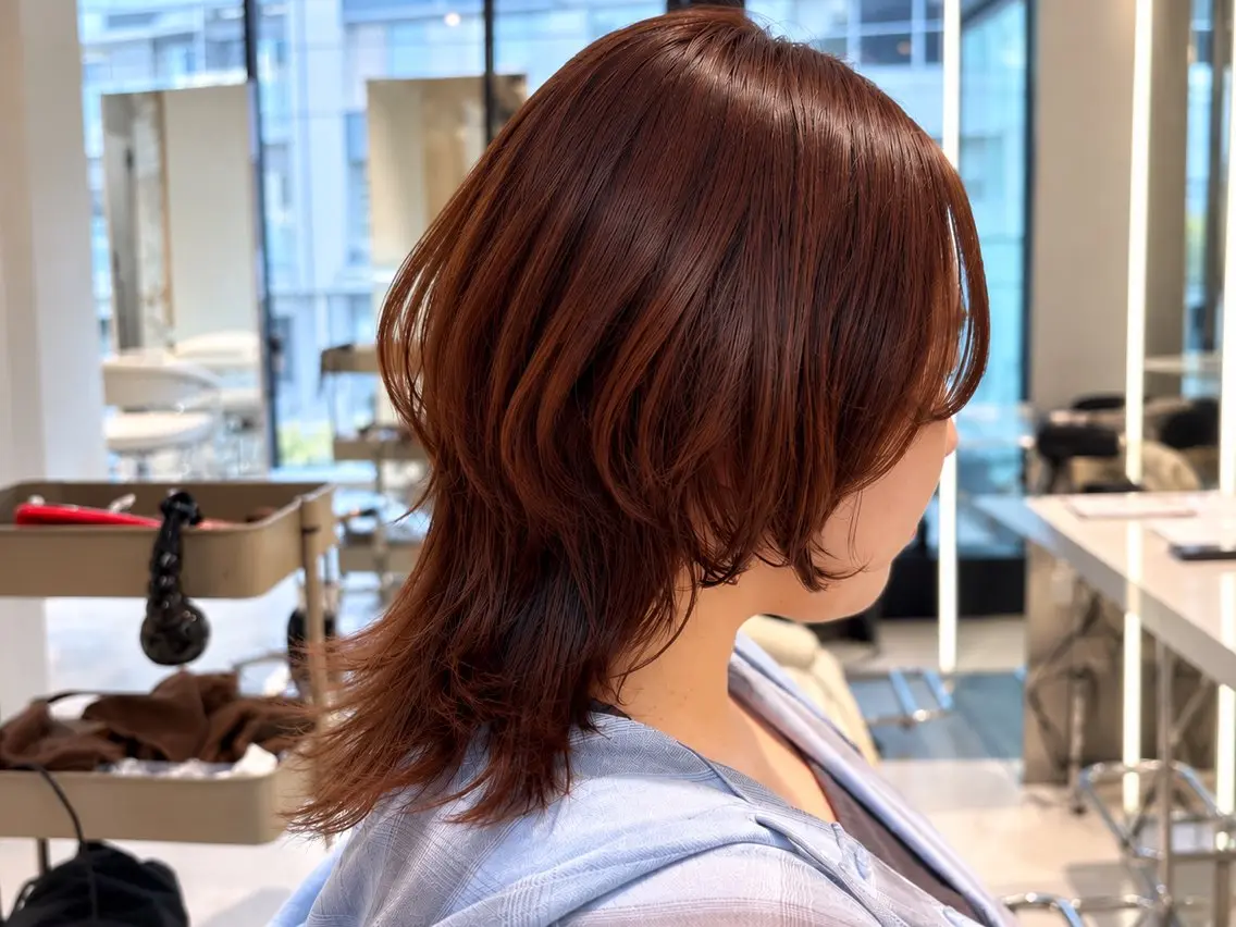 セミロング ウルフカット カット ヘアカラー トリートメント 大宮/ボブ レイヤー/透明感/歩のヘアスタイル