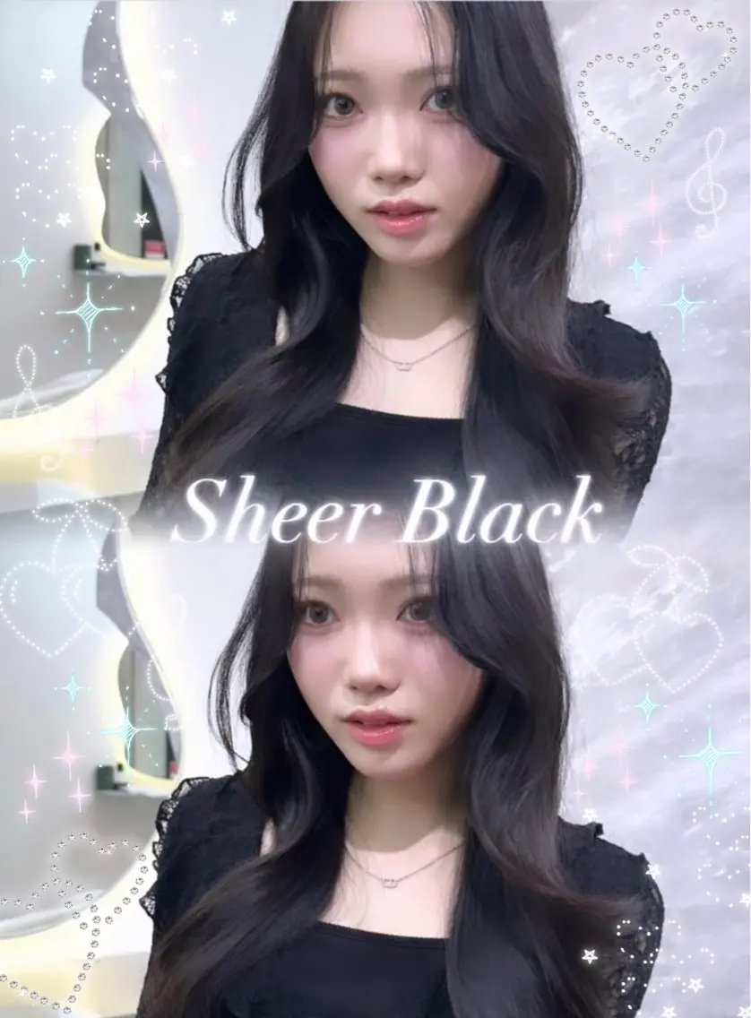 セミロング カラー ヘアアレンジ 黒髪 ブルーカラー ブルーブラック 透明感カラー グレージュ カット ヘアカラー 🖤kana韓国ヘア 艶髪カラー特化🖤のヘアスタイル