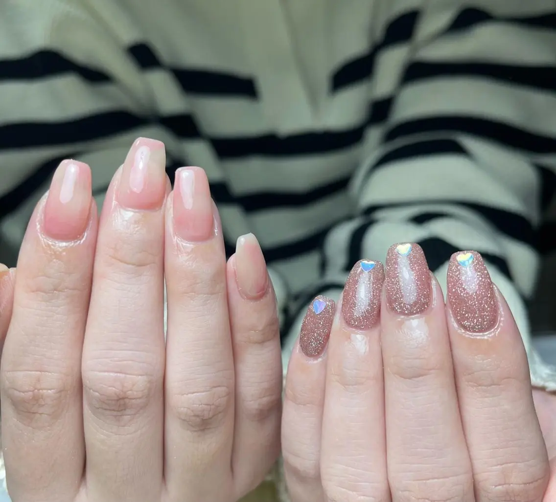 ネイル ハンドネイル ki🍒🍒 ki ツルツルネイルのネイルデザイン