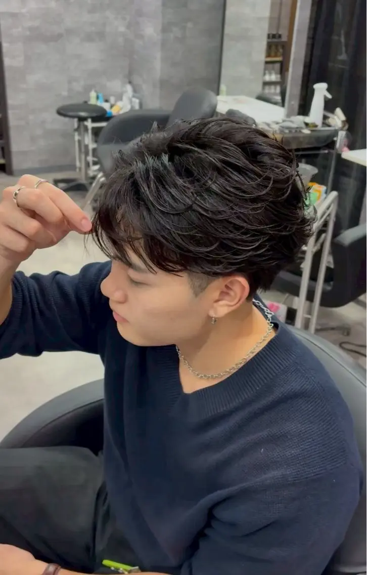 ショート パーマ メンズ カット パーマ 石田 大成のヘアスタイル