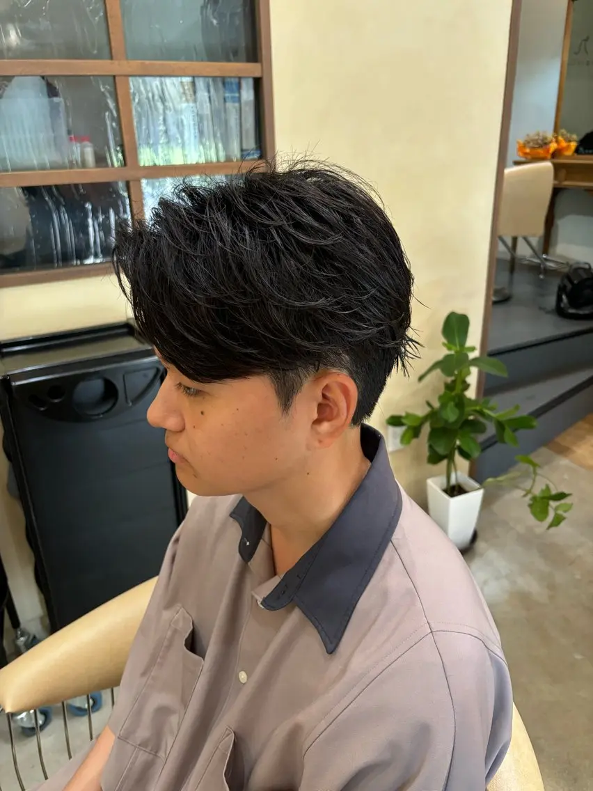 ショート メンズ カット パーマ 鹿児島 TSUBASAのヘアスタイル