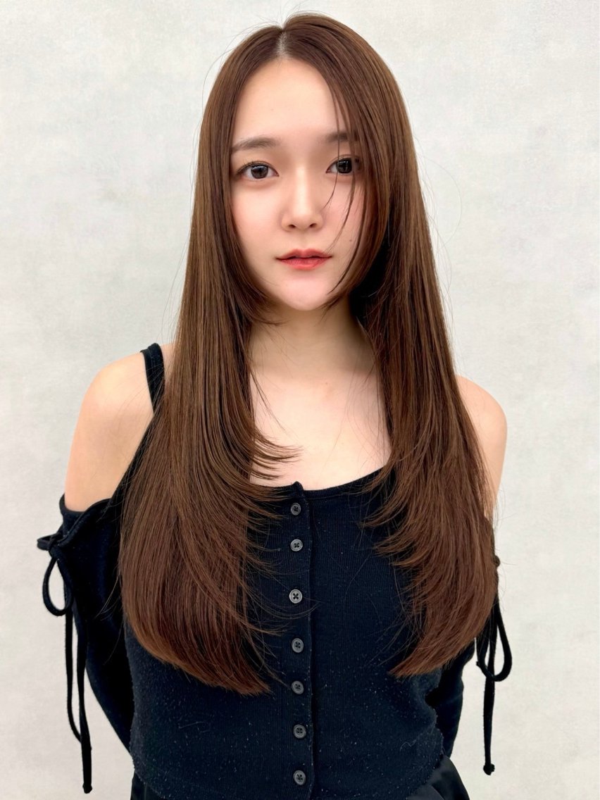 ロング レイヤーカット カット ヘアカラー トリートメント 🦋盛れるレイヤー/ ベージュ/Ryugaのヘアスタイル