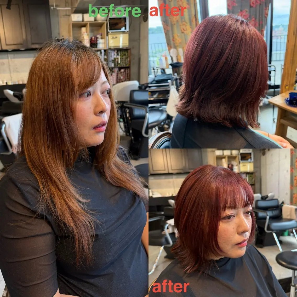 ショート カラー ヘアアレンジ ブラウンカラー 透明感カラー レッドカラー レッドブラウン くびれヘア カット ヘアカラー 🍀Ryosuke 🍀のヘアスタイル