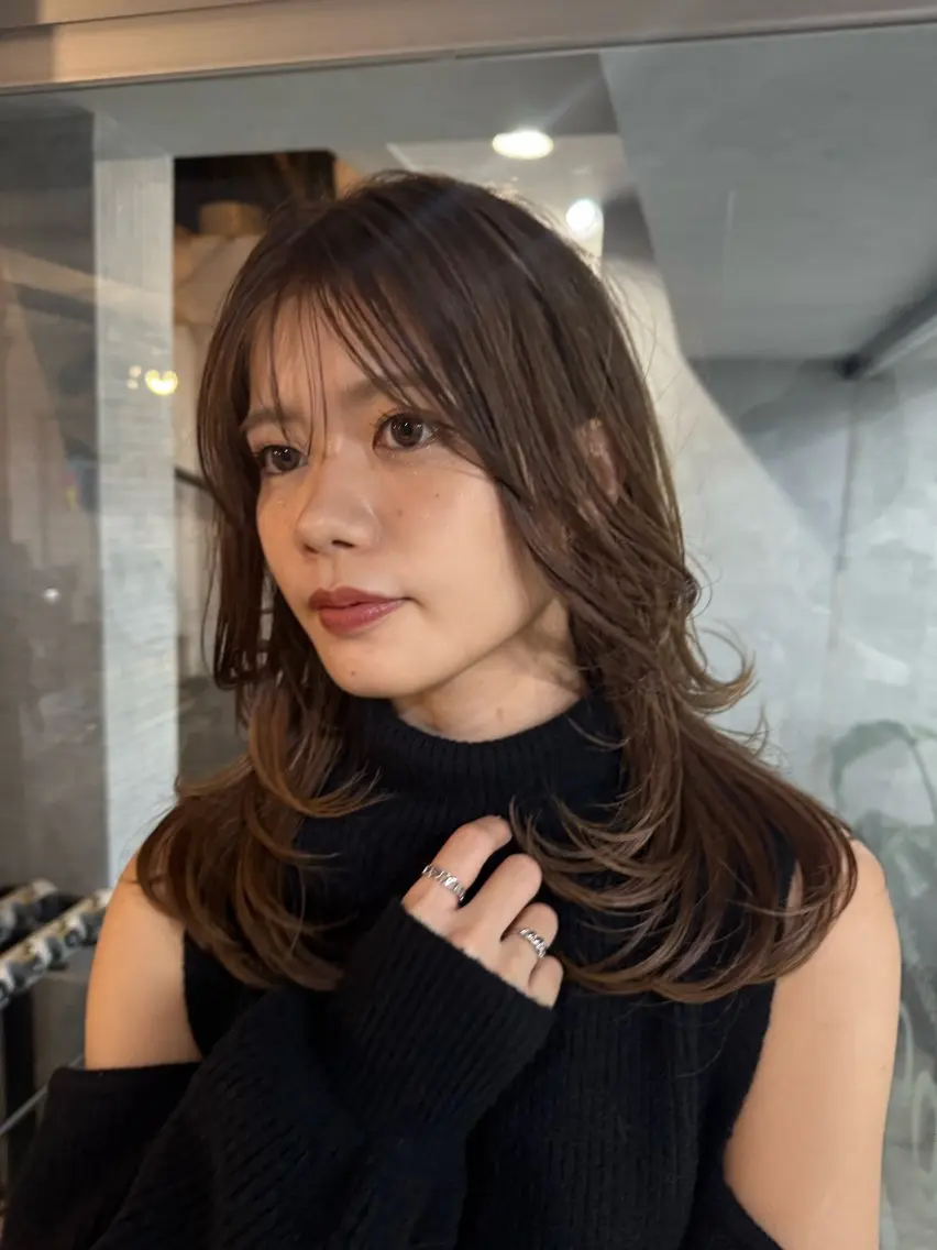 セミロング カラー カット ヘアカラー トリートメント You/透明感カラー レイヤーカット/ボブのヘアスタイル