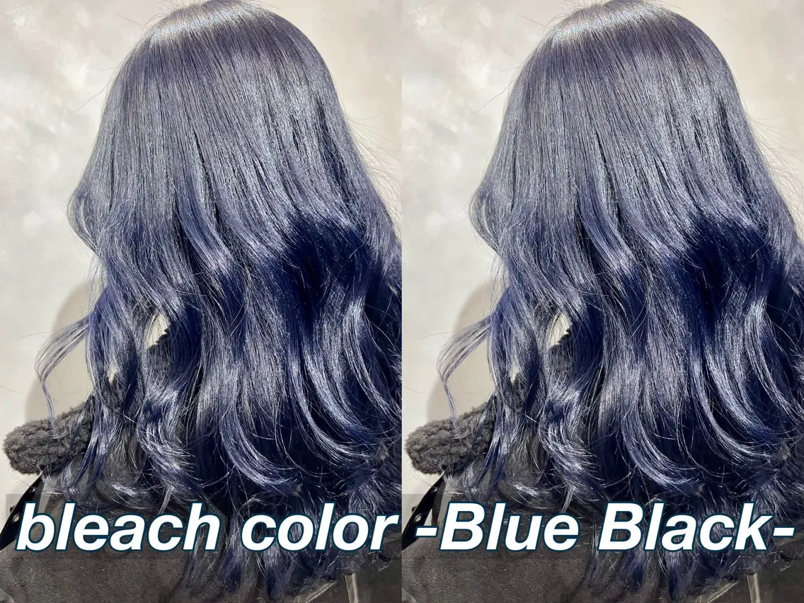 セミロング カラー 黒髪 ブルーカラー ブルーブラック ヘアカラー トリートメント 髪質改善/縮毛矯正 レイヤー/松川匠のヘアスタイル