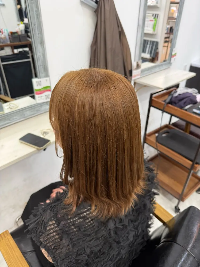 ミディアム ミルクティーブラウン カット ヘアカラー 福田 聖莉渚のヘアスタイル