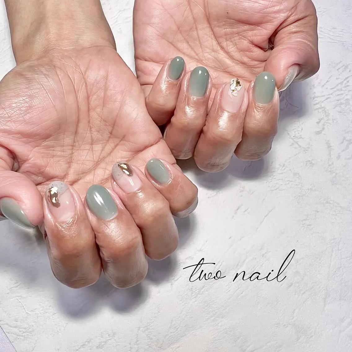 ネイル アートネイル フットネイル ハート ニュアンスネイル ホワイト two nailのネイルデザイン