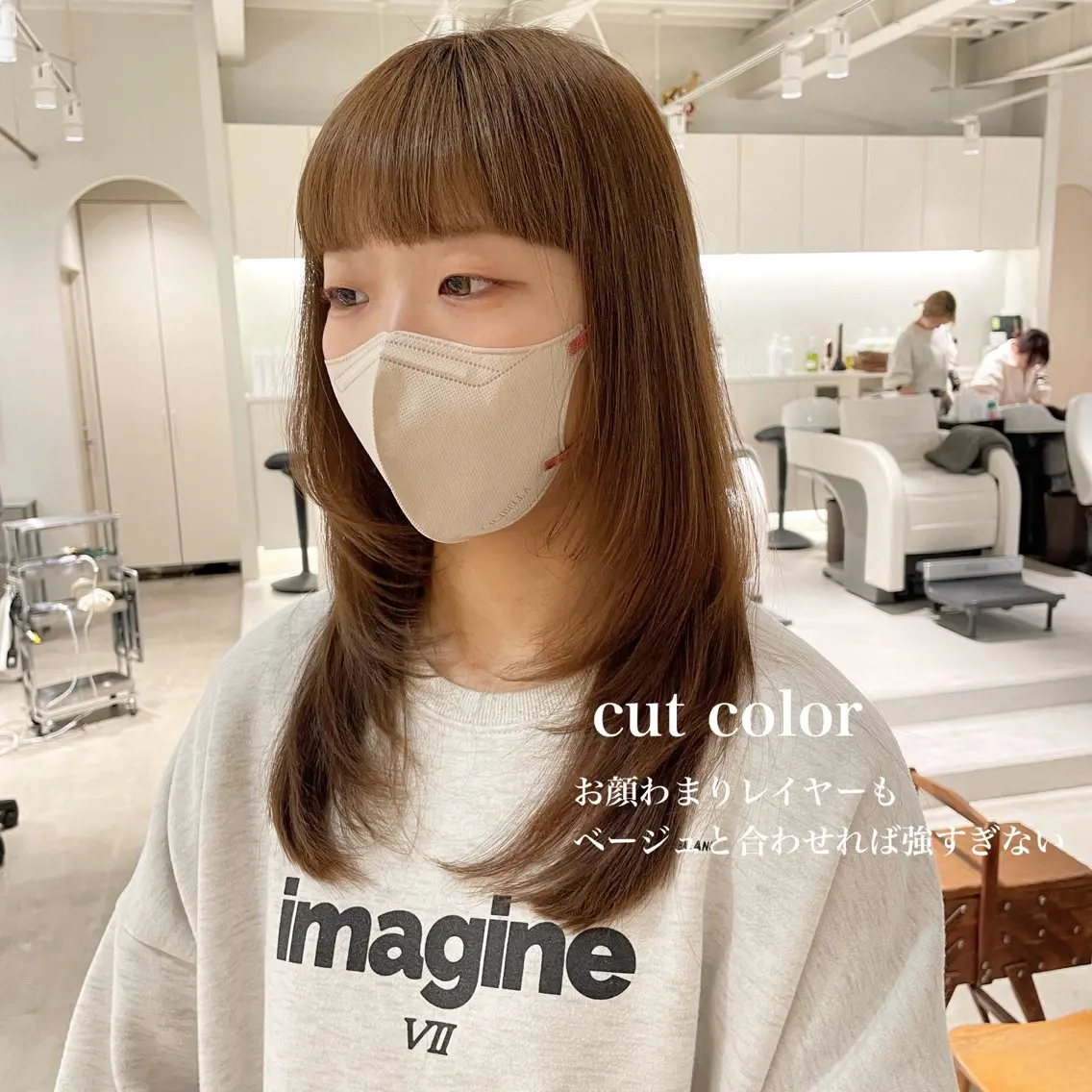 ロング カラー ハイトーンカラー レイヤーカット 峯崎 葵のヘアスタイル