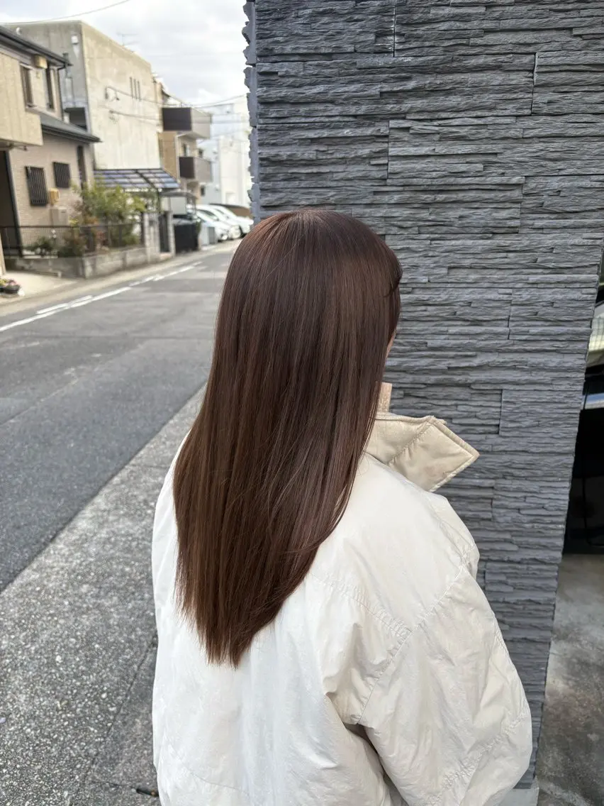 カラー ブリーチ ブラウンカラー 透明感カラー 村井 美桜のヘアスタイル