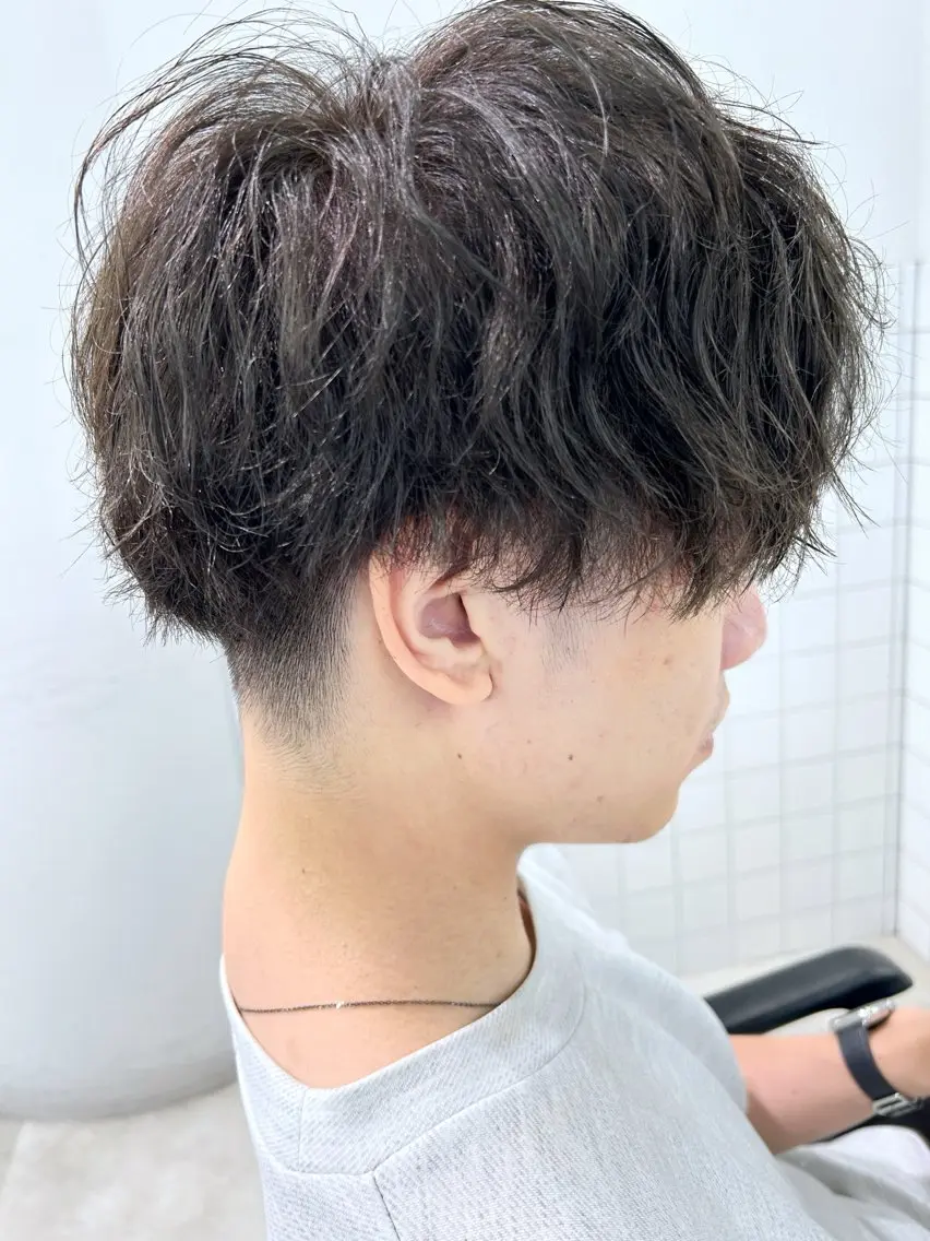 ショート カラー パーマ メンズ カット パーマ ハイトーン/小顔 カット/Ayumuのヘアスタイル