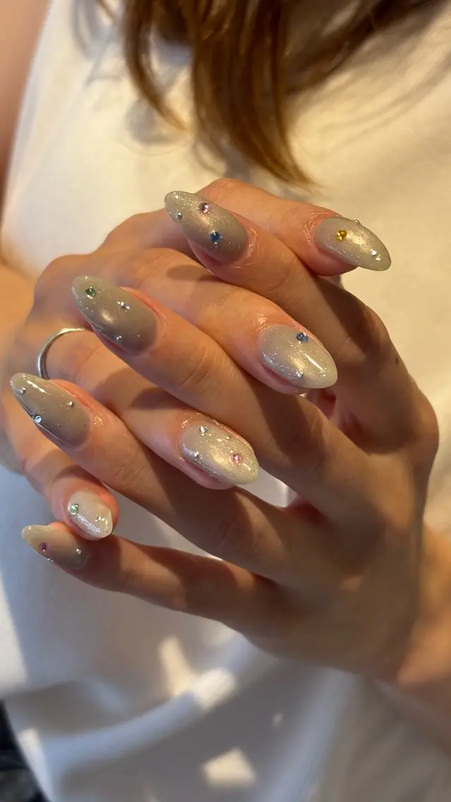 ネイル フラッシュネイル マグネットネイル ストーンネイル Umi Nail /Akariのネイルデザイン
