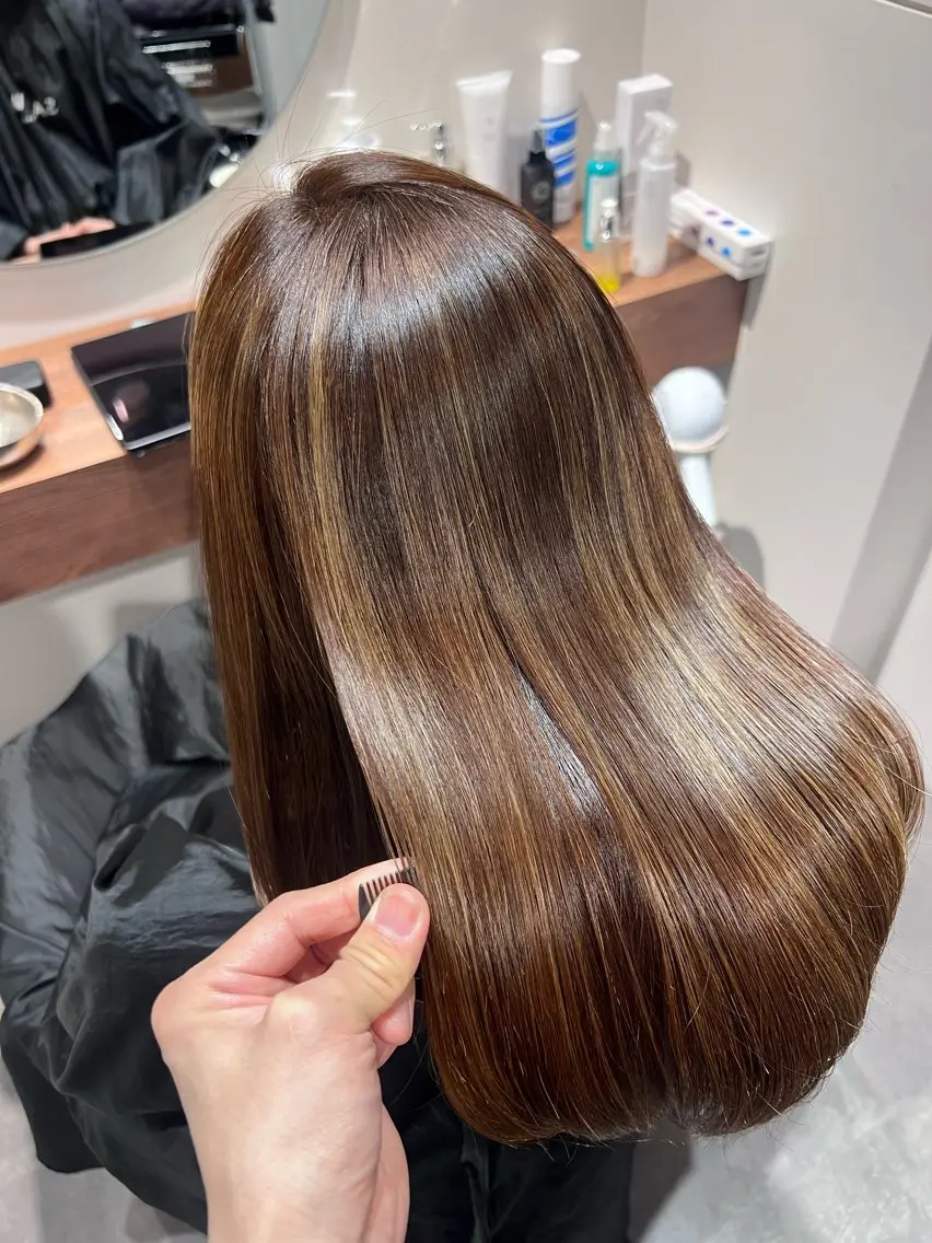ロング 縮毛矯正 トリートメント SALOWIN上野店 yoshiのヘアスタイル