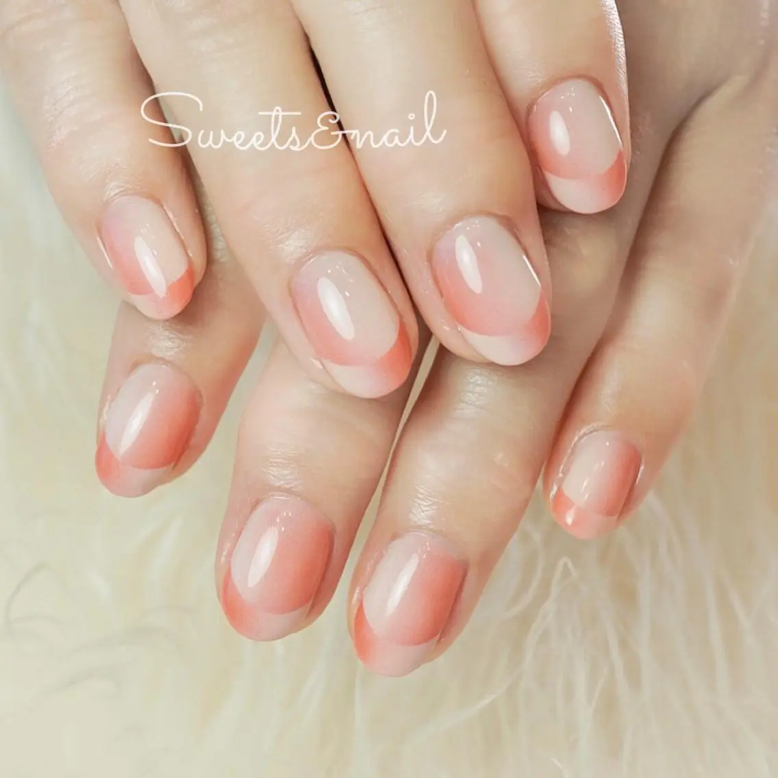 ネイル フレンチネイル ジェルネイル グラデーション オンブレフレンチ ピンク Sweets& nail みなこのネイルデザイン