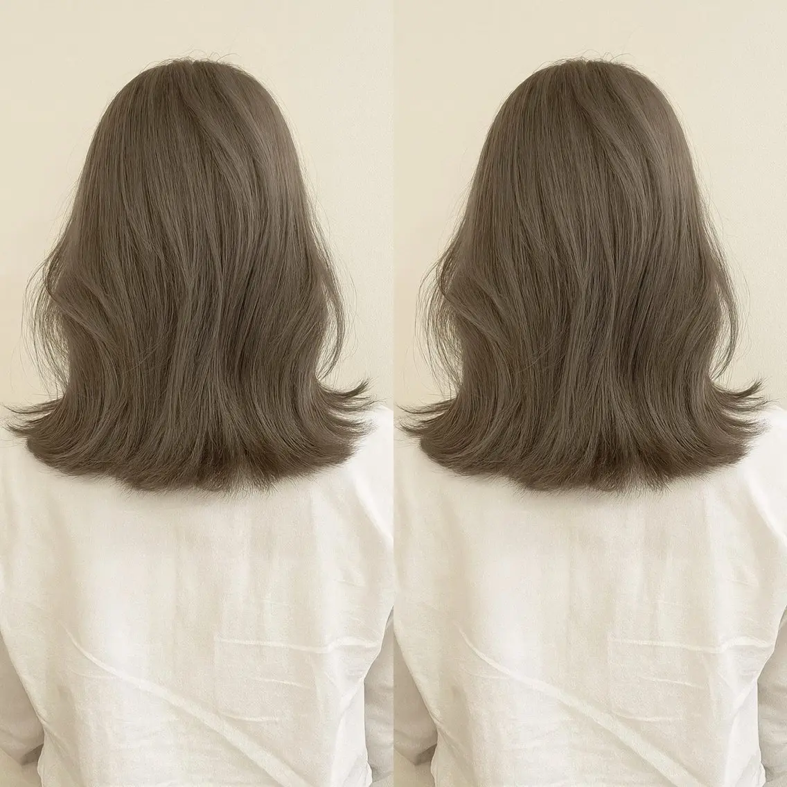 ミディアム カラー 切りっぱなしボブ ベージュカラー ブリーチ ダブルカラー グレージュ カット ヘアカラー トリートメント 小顔矯正/レイヤー 透明感カラー✨生真のヘアスタイル