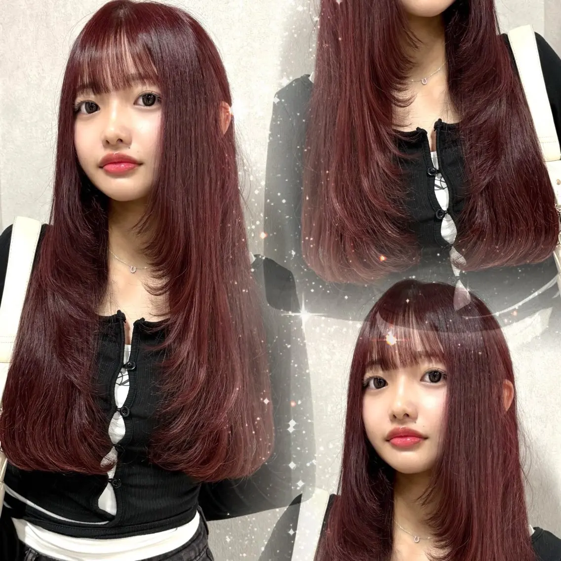 ロング カラー レッドカラー 髪質改善 レイヤーカット カット ヘアカラー 🎀ミルクティー/暖 色×レイヤー/マリアのヘアスタイル