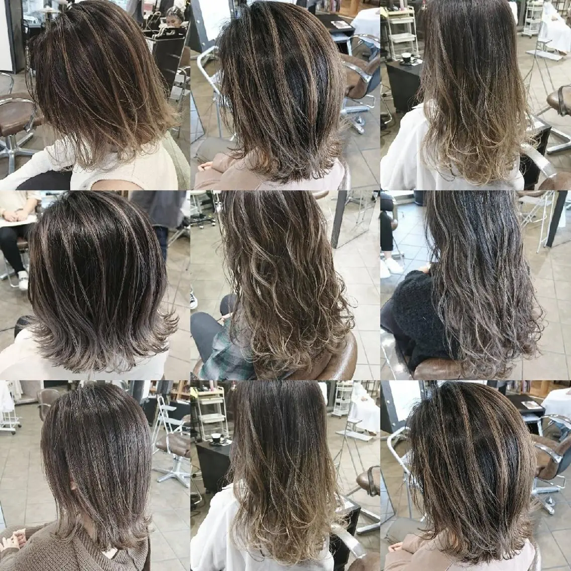 ミディアム ヘアカラー Luisハイライト　 喜連瓜破、髪質改善のヘアスタイル